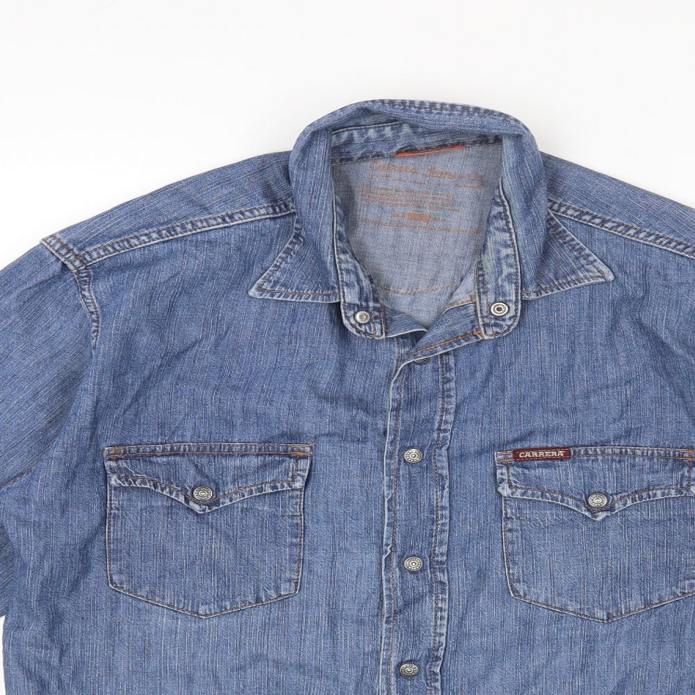 Carrera Mens Blue Jacket Size M Snap
