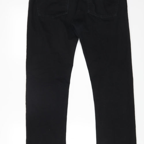 Armani Jeans Mens Black Cotton Straight Jeans Size 36 in L31 in Regular Button