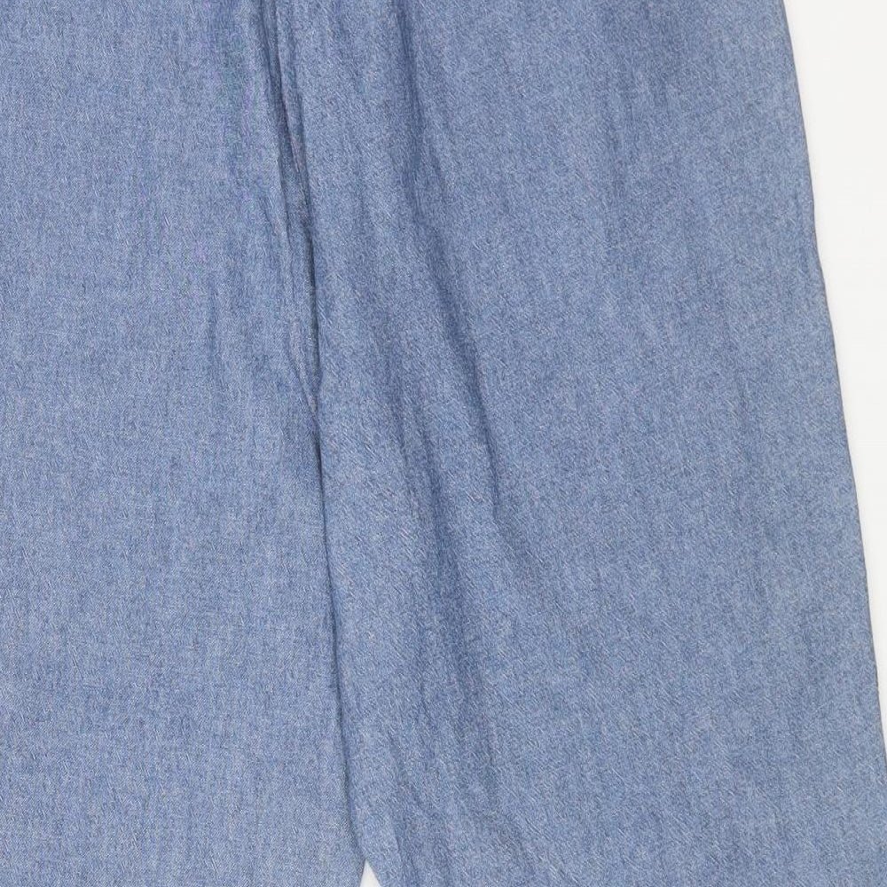 Damart Womens Blue Cotton Cargo Trousers Size 20 L24 in Regular Drawstring