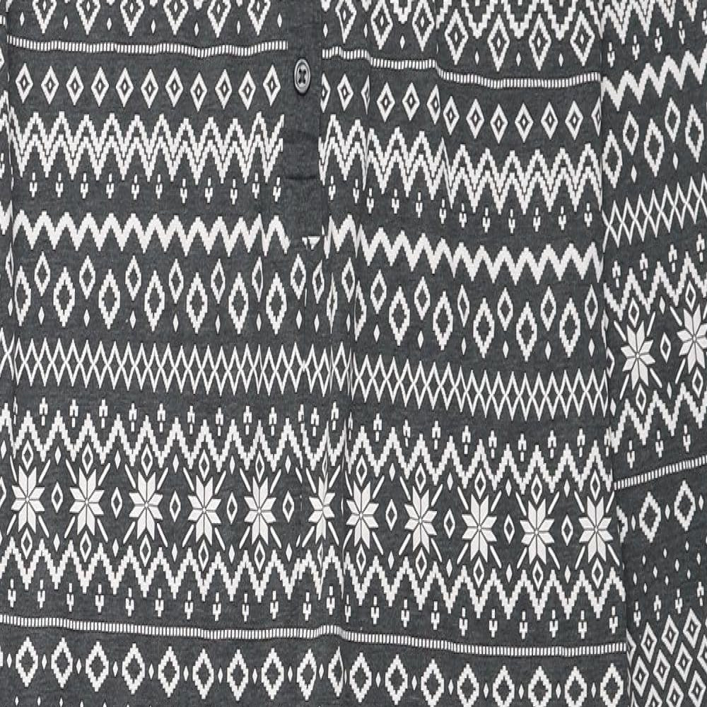 H&M Womens Grey Fair Isle Polyester Capri One Piece Size L Button