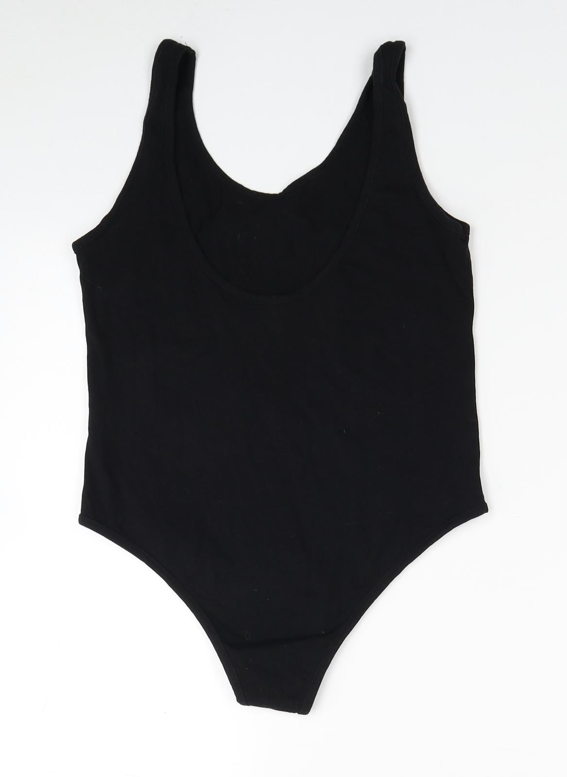 Atmosphere Womens Black Cotton Bodysuit One-Piece Size 10 Snap - Los Angeles