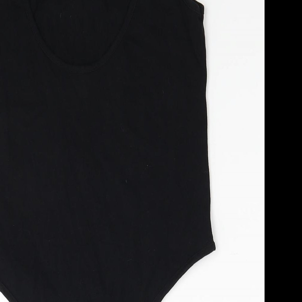 Atmosphere Womens Black Cotton Bodysuit One-Piece Size 10 Snap - Los Angeles