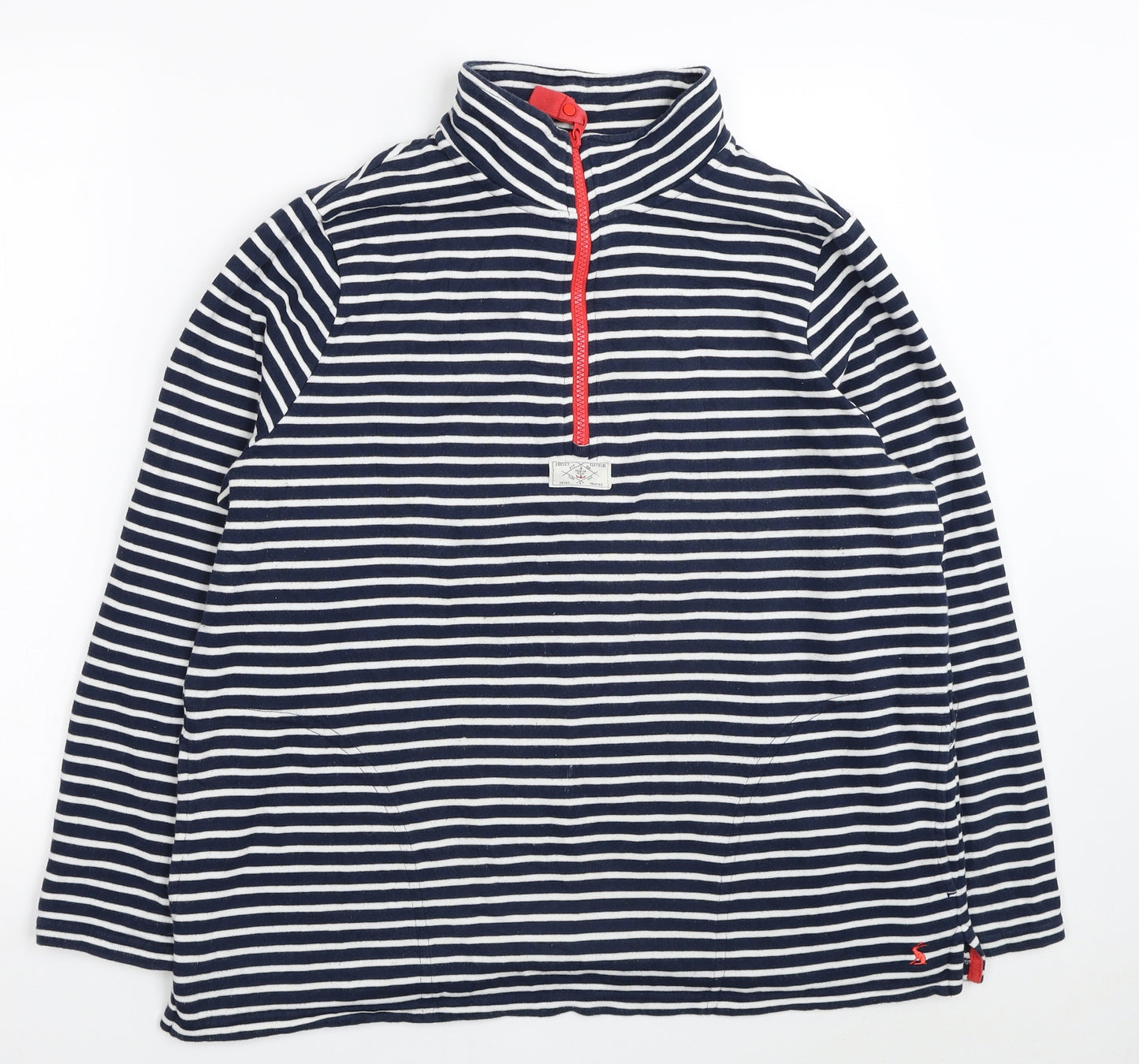 Joules Womens Blue Striped Cotton Pullover Sweatshirt Size 14 Pullover