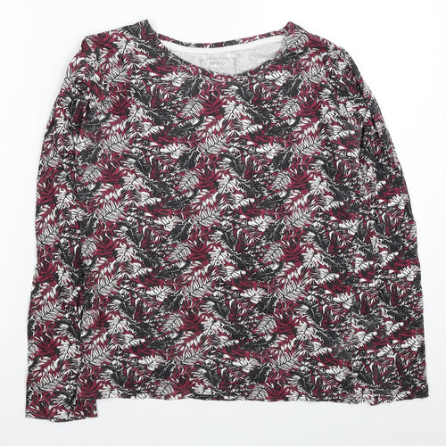 PEP&CO Womens Multicoloured Floral Cotton Basic T-Shirt Size 12 Round Neck