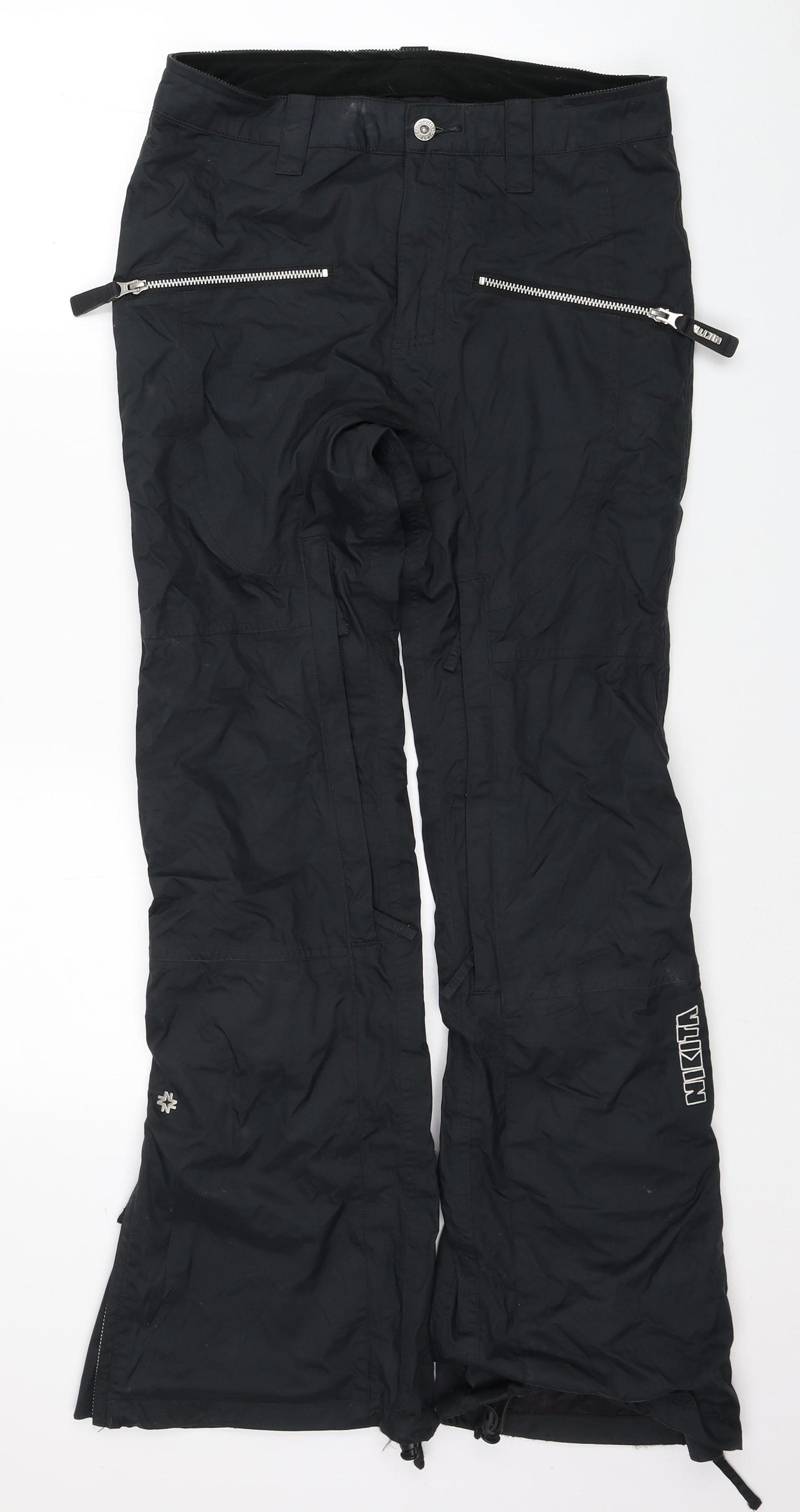 Nikita Womens Black Polyester Snow Pants Trousers Size S L31 in Regular Button
