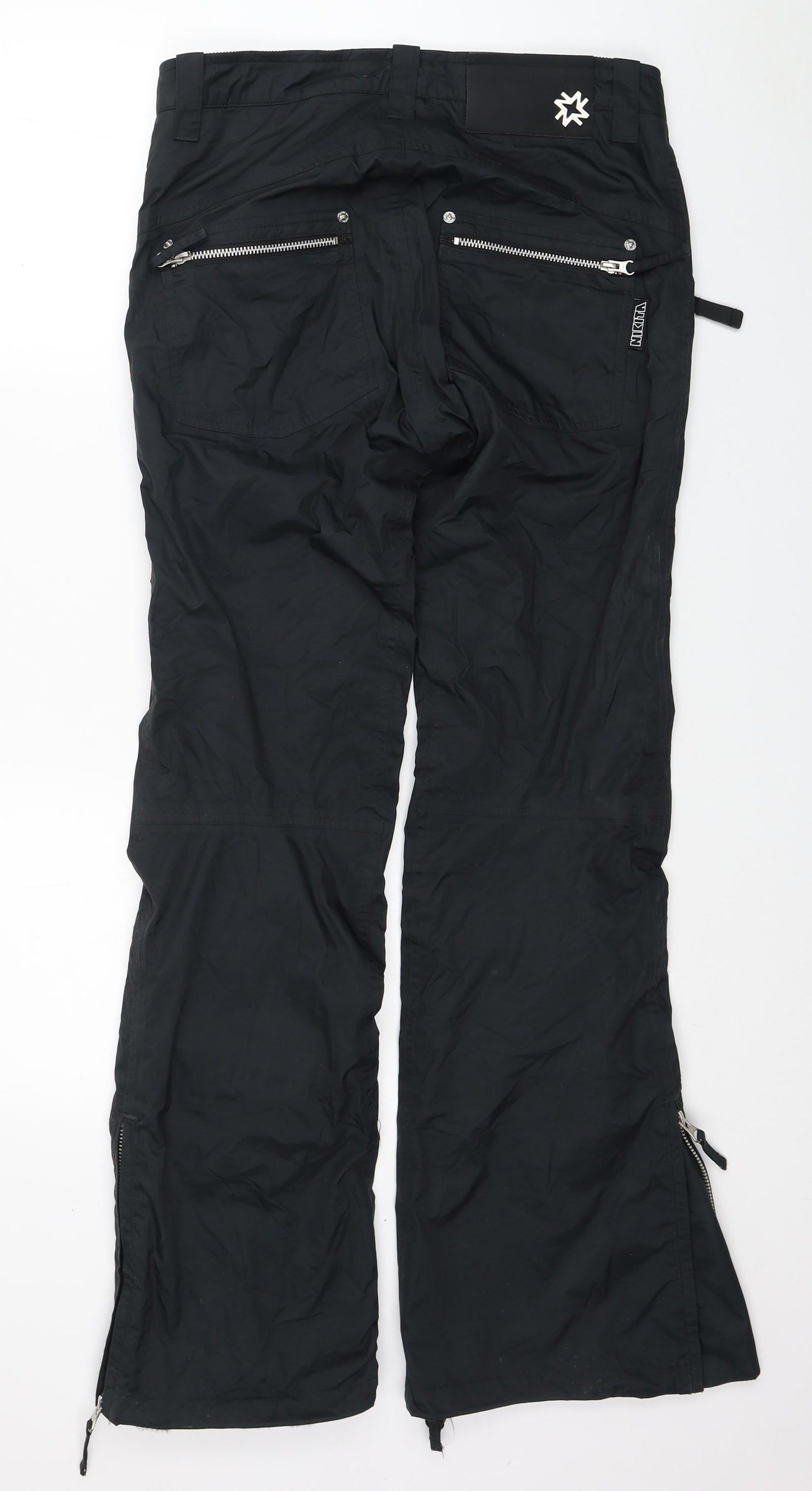 Nikita Womens Black Polyester Snow Pants Trousers Size S L31 in Regular Button