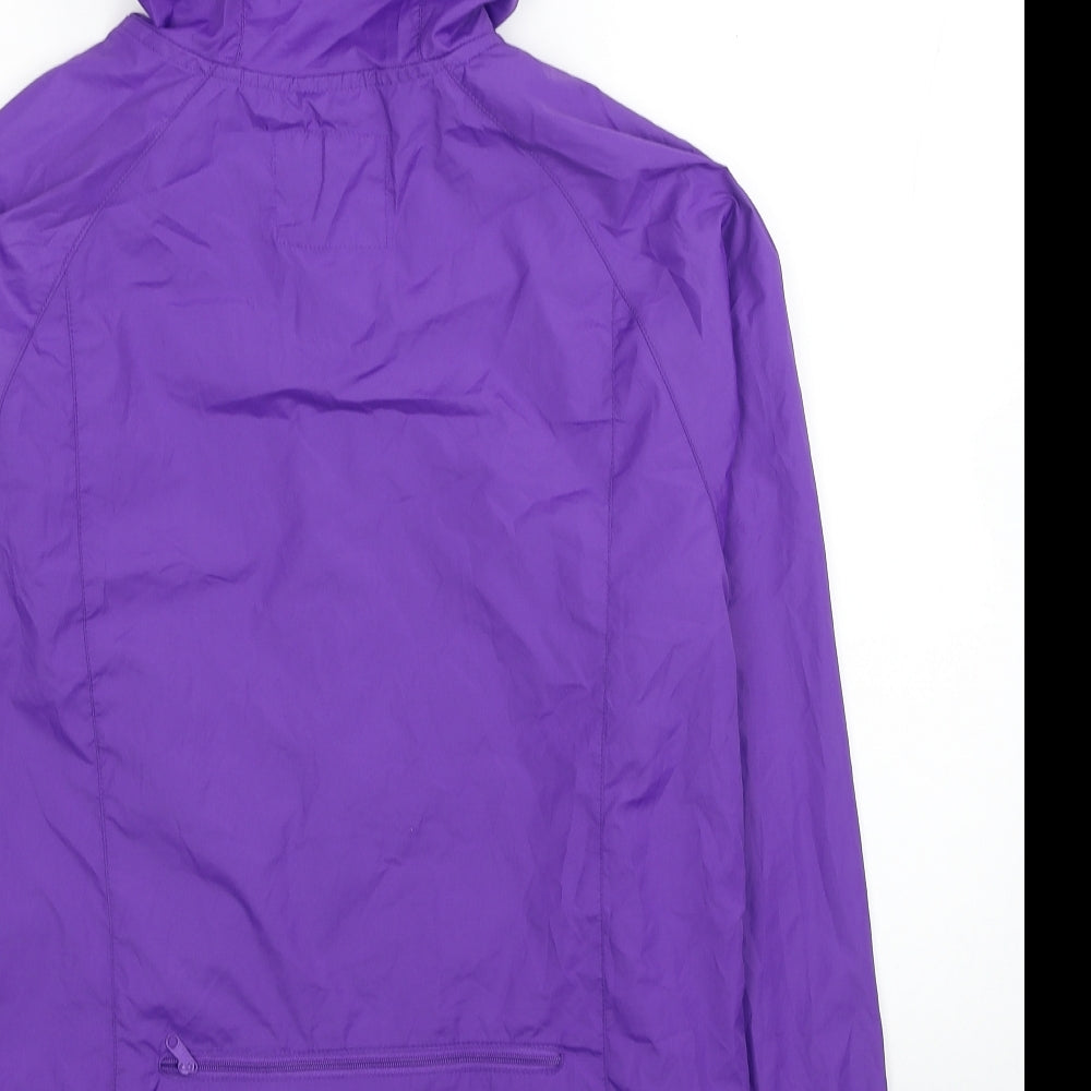 ASICS Womens Purple Rain Coat Coat Size S Zip