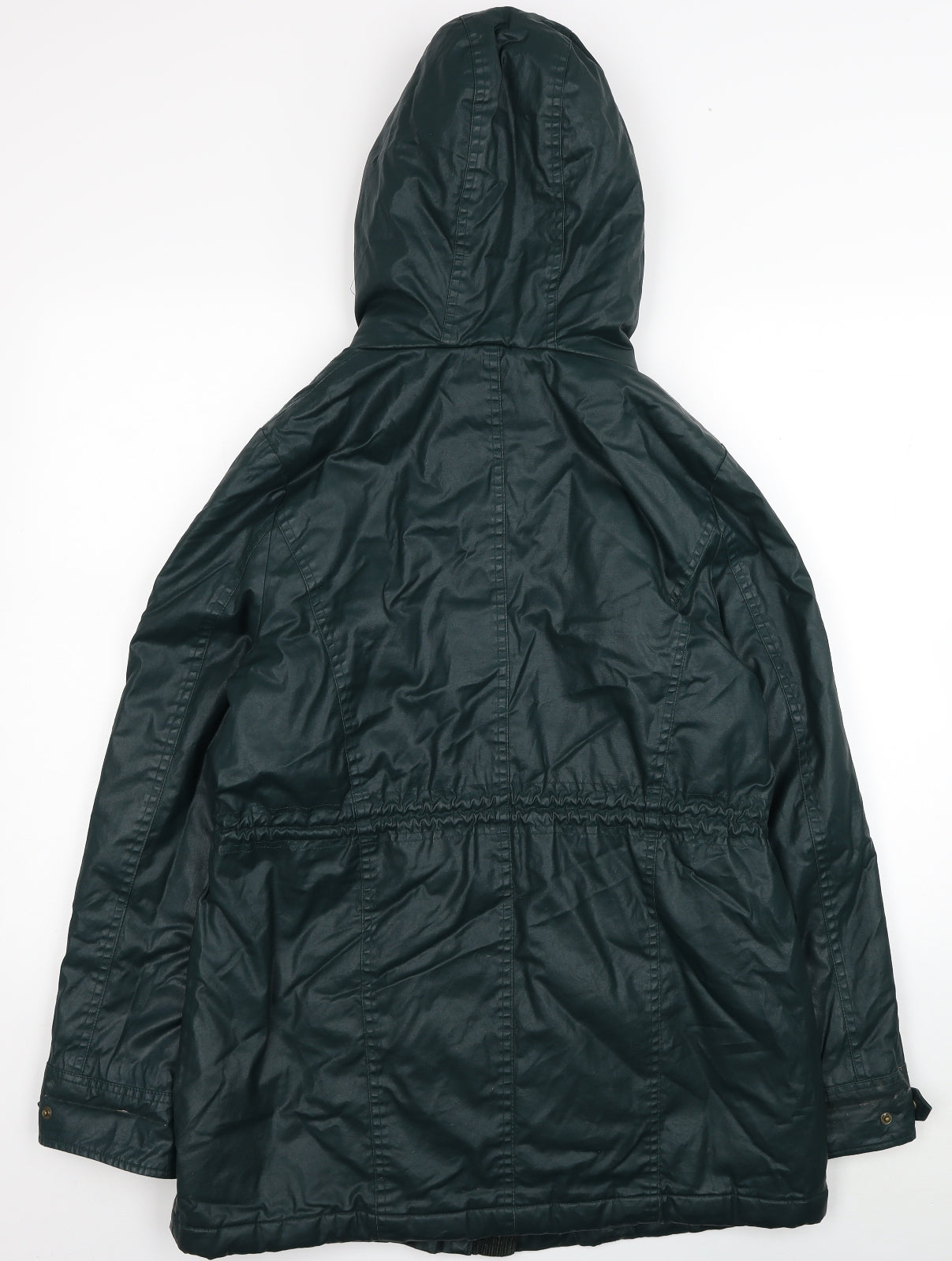 Indigo Womens Green Rain Coat Coat Size 12 Zip