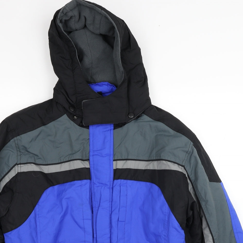 AriZona Womens Blue Jacket Coat Size XL Zip - Colorblock
