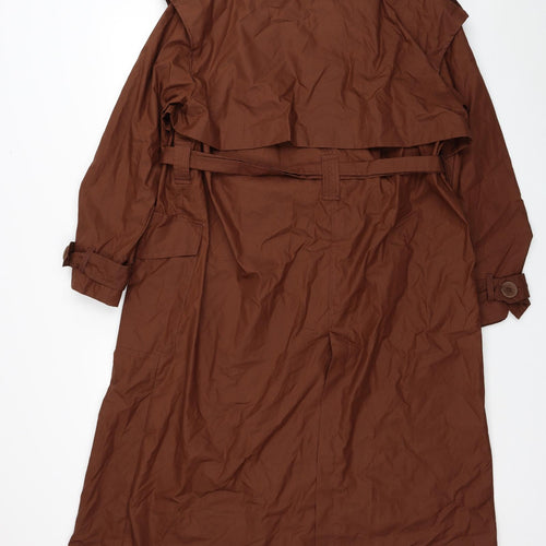 Zara Womens Brown Trench Coat Coat Size M Button
