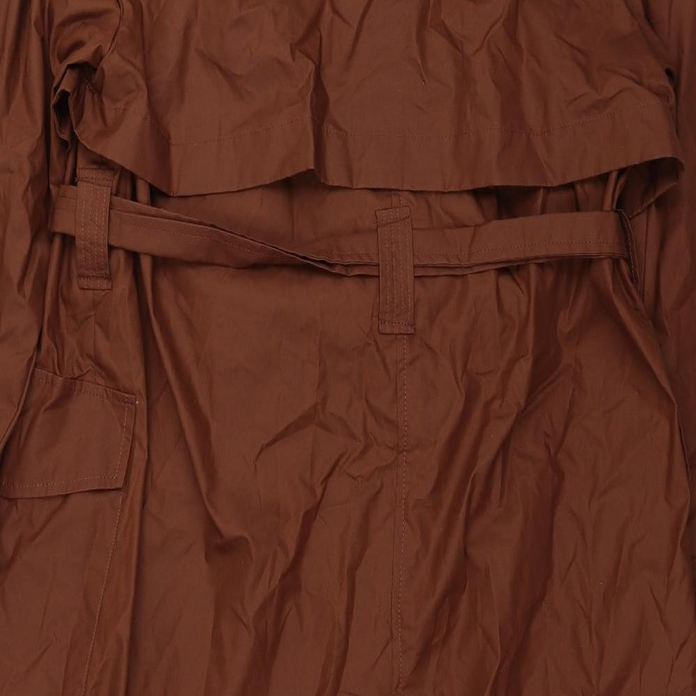 Zara Womens Brown Trench Coat Coat Size M Button