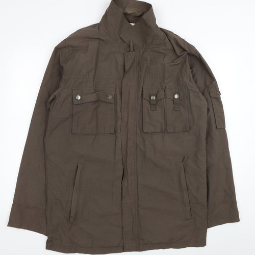 Natural Heritage Mens Brown Trench Coat Coat Size L Zip