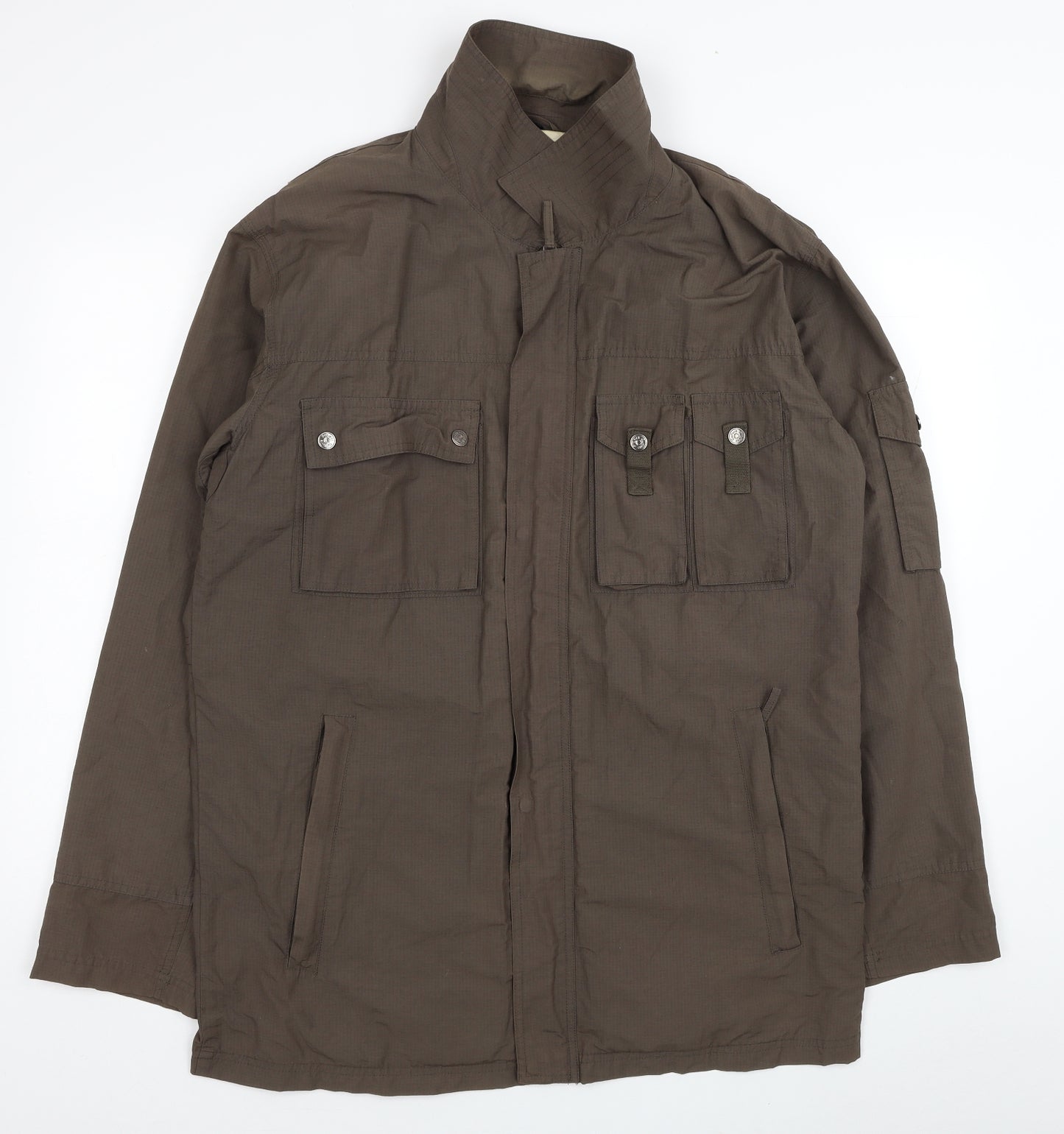 Natural Heritage Mens Brown Trench Coat Coat Size L Zip