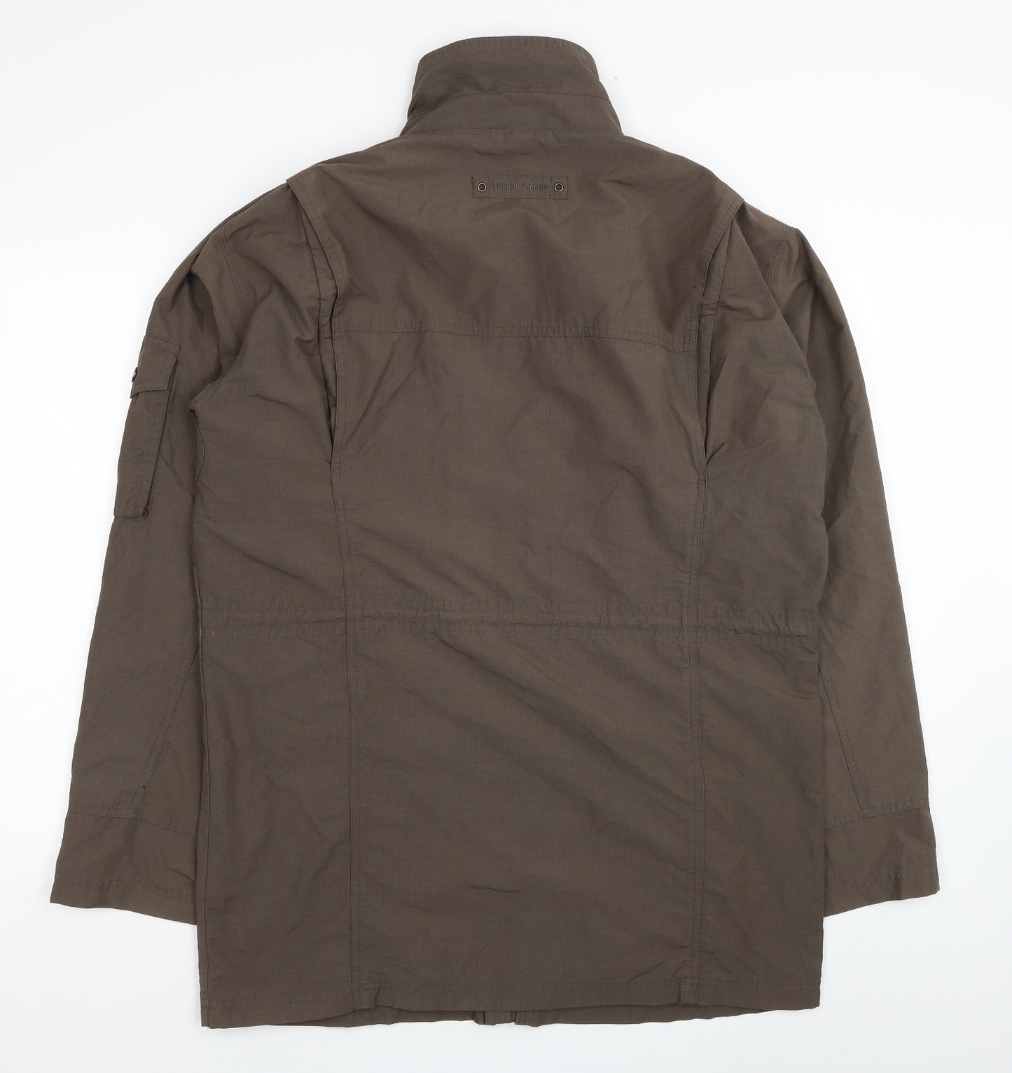 Natural Heritage Mens Brown Trench Coat Coat Size L Zip