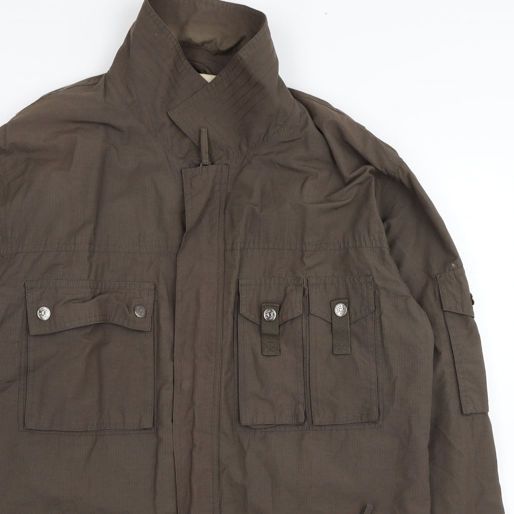 Natural Heritage Mens Brown Trench Coat Coat Size L Zip