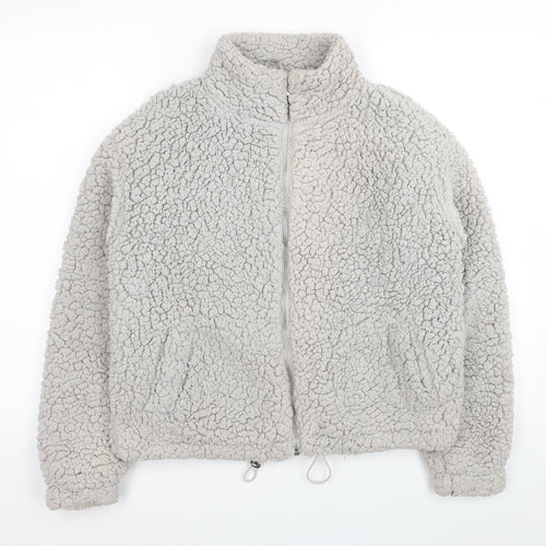 New Look Womens Grey Jacket Coat Size S Zip
