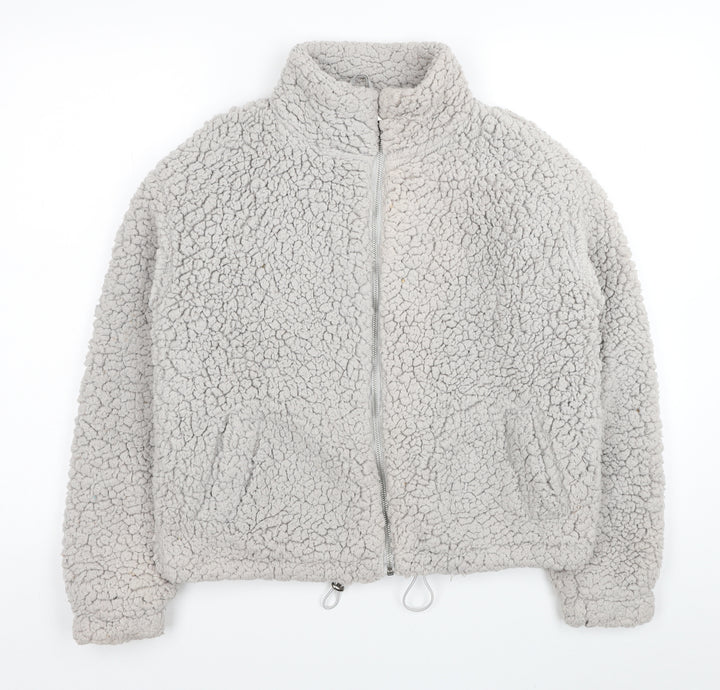 New Look Womens Grey Jacket Coat Size S Zip
