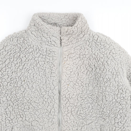 New Look Womens Grey Jacket Coat Size S Zip