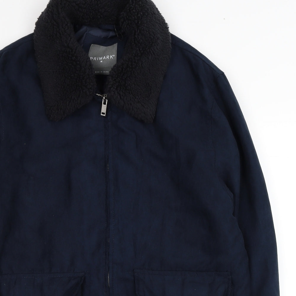 Primark Mens Blue Jacket Coat Size M Zip