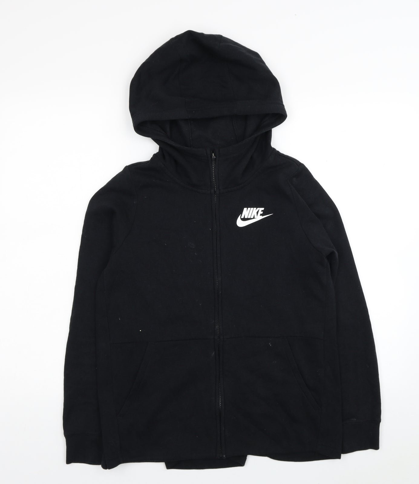 Nike Boys Black Cotton Full Zip Hoodie Size XL Zip - Size 156-166cm