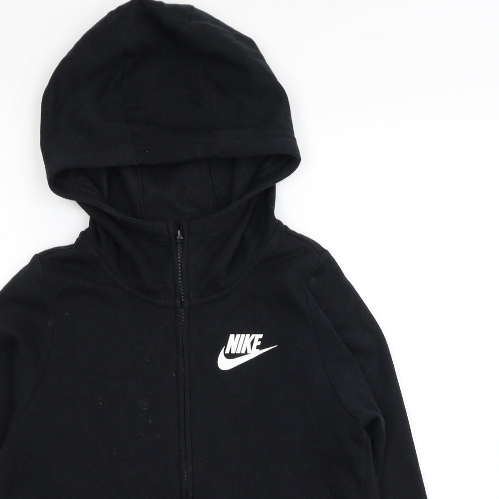 Nike Boys Black Cotton Full Zip Hoodie Size XL Zip - Size 156-166cm