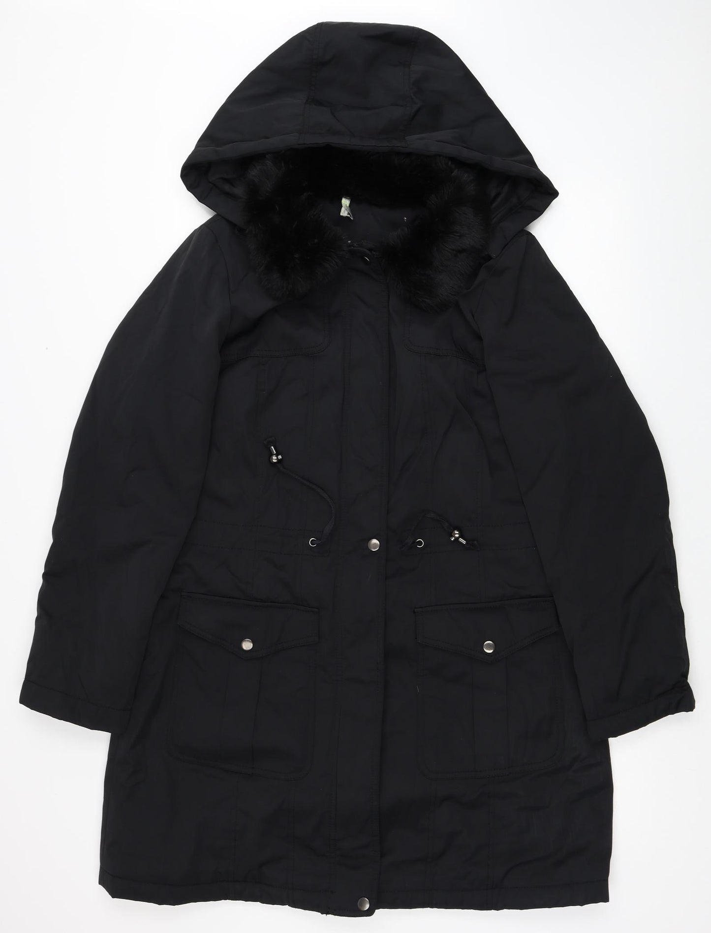 Marks and Spencer Womens Black Trench Coat Coat Size M Zip