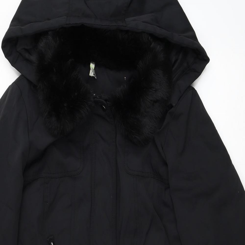 Marks and Spencer Womens Black Trench Coat Coat Size M Zip
