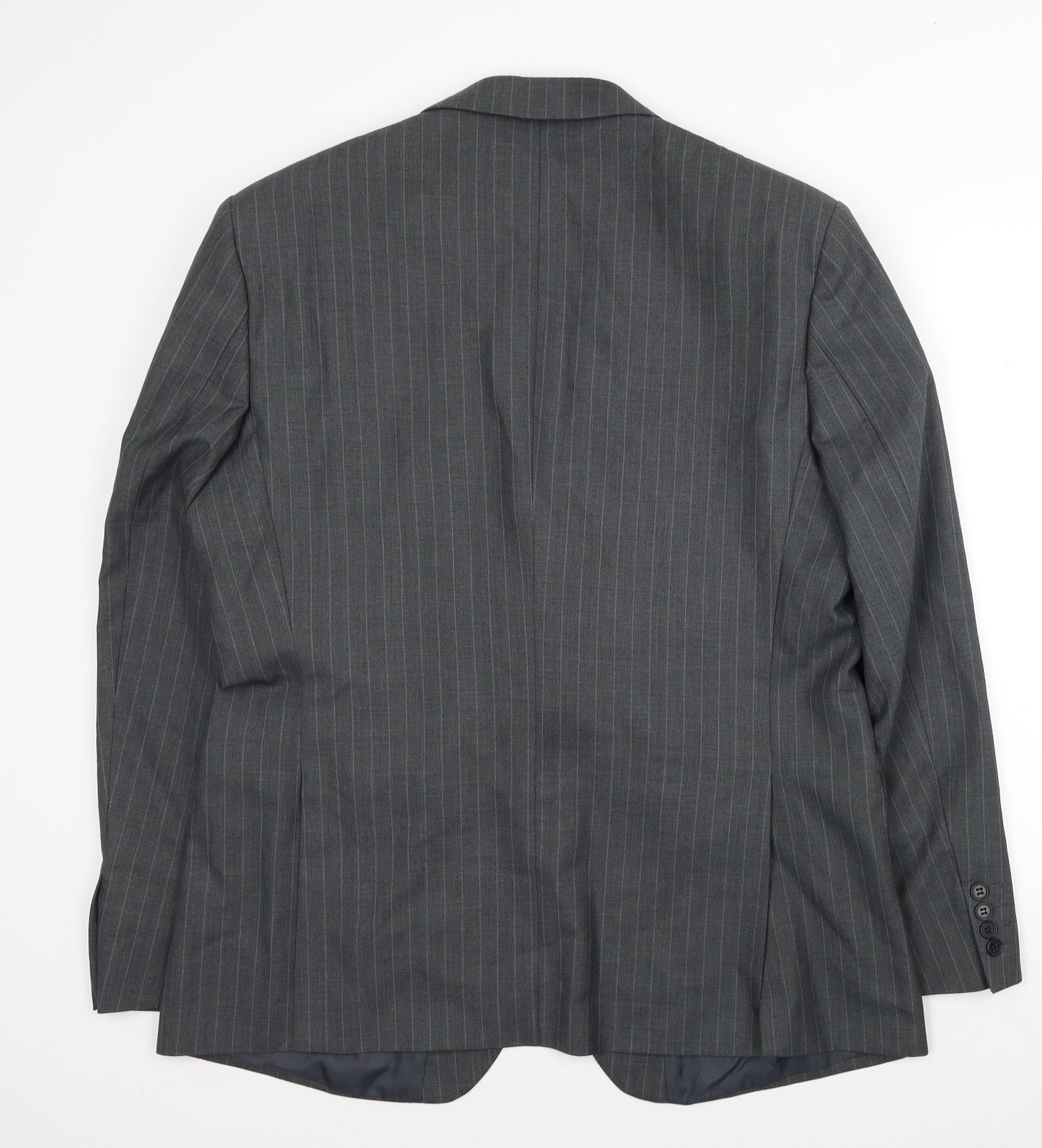 Burton Mens Grey Striped Polyester Jacket Suit Jacket Size 44