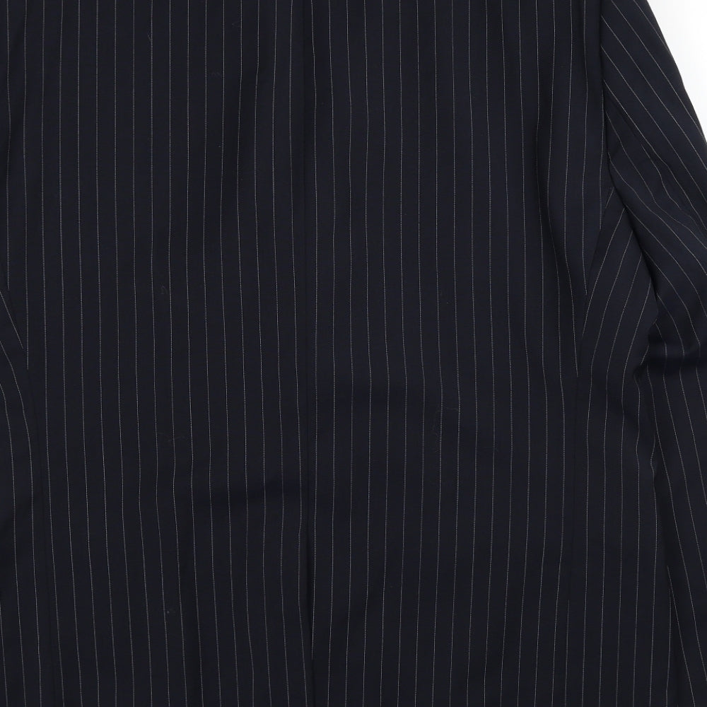 Daniel Hechter Mens Black Striped Wool Jacket Suit Jacket Size 44
