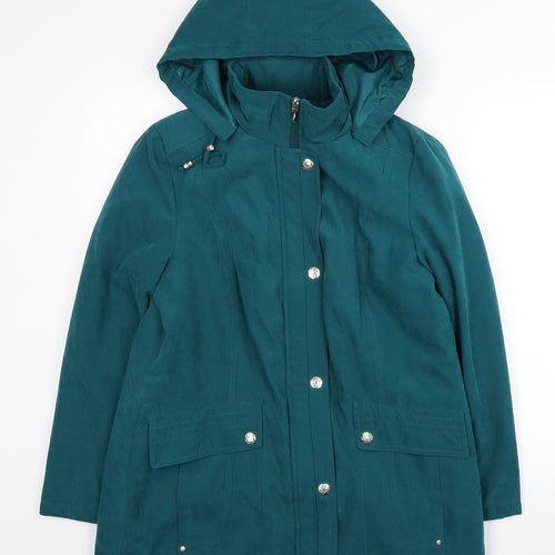 Anna Rose Womens Blue Trench Coat Coat Size S Zip