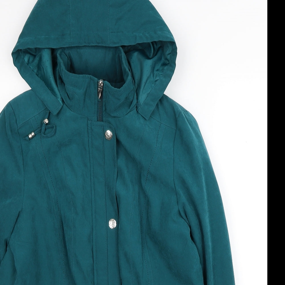 Anna Rose Womens Blue Trench Coat Coat Size S Zip