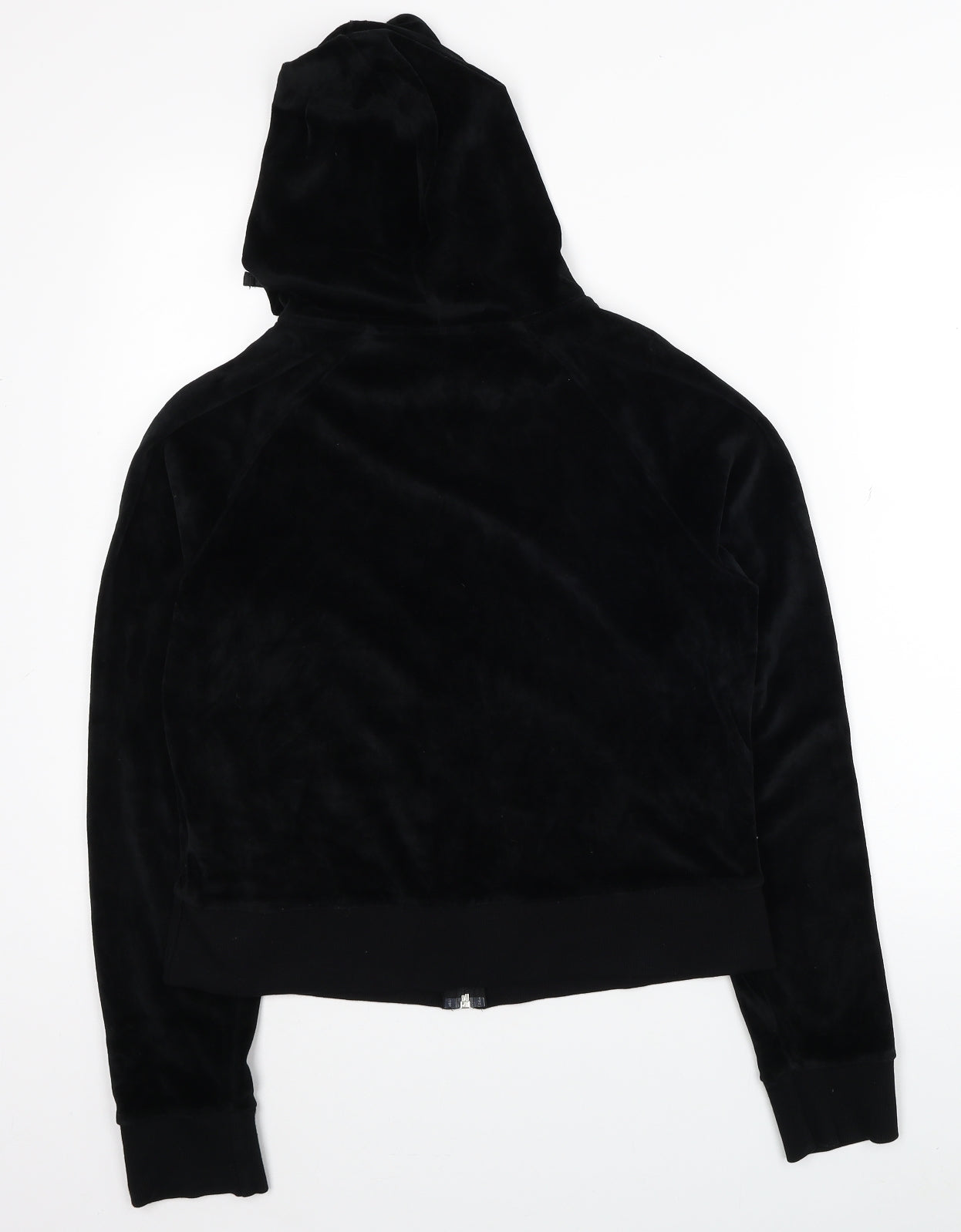 Marks and Spencer Womens Black Cotton Full Zip Hoodie Size 14 Zip