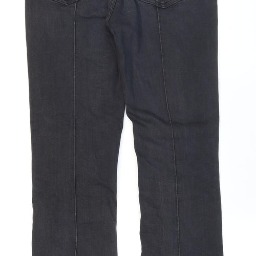 Topshop Womens Black Cotton Bootcut Jeans Size 28 in L32 in Regular Zip