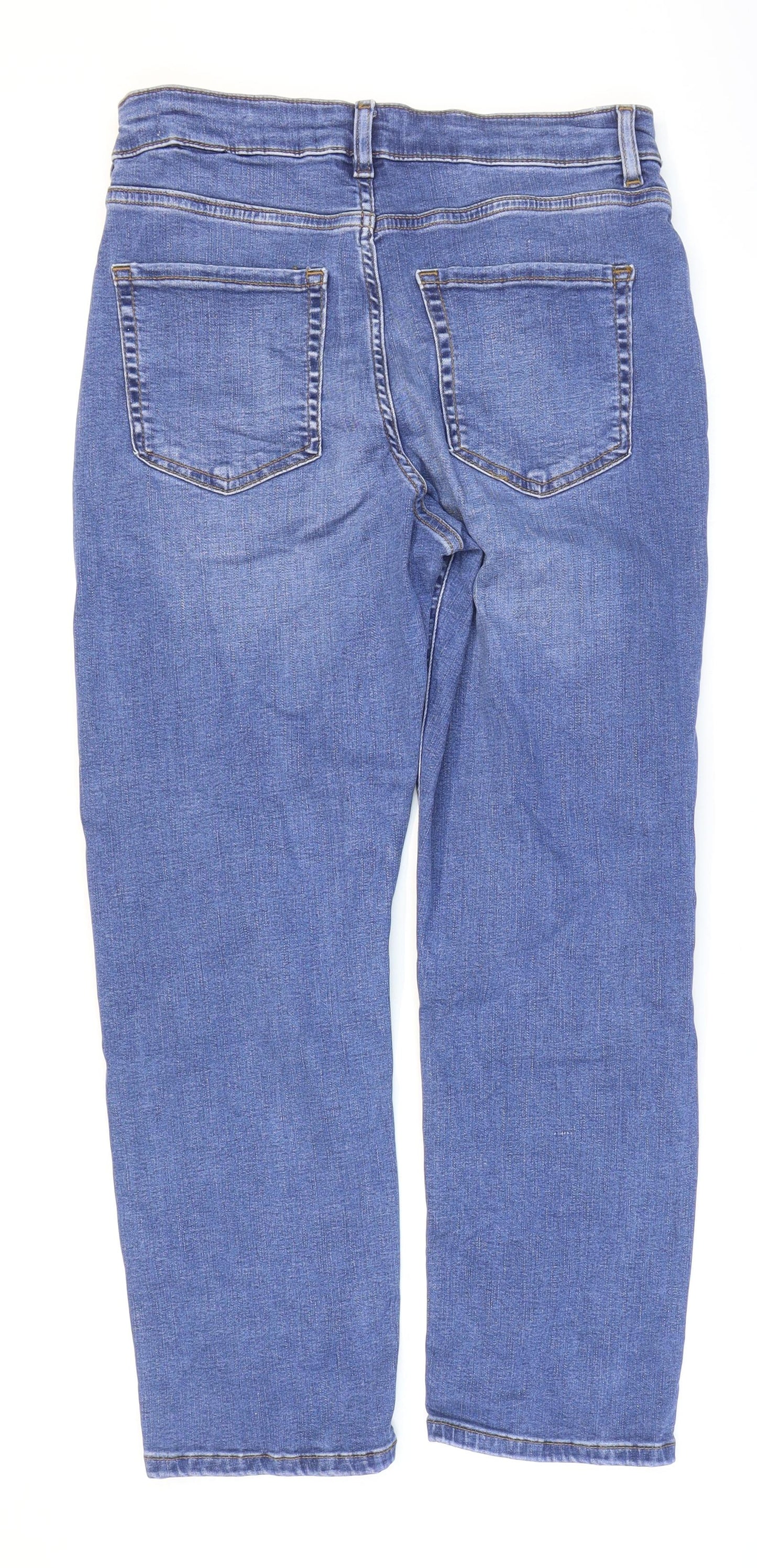 Per Una Womens Blue Lyocell Straight Jeans Size 10 L25 in Regular Zip