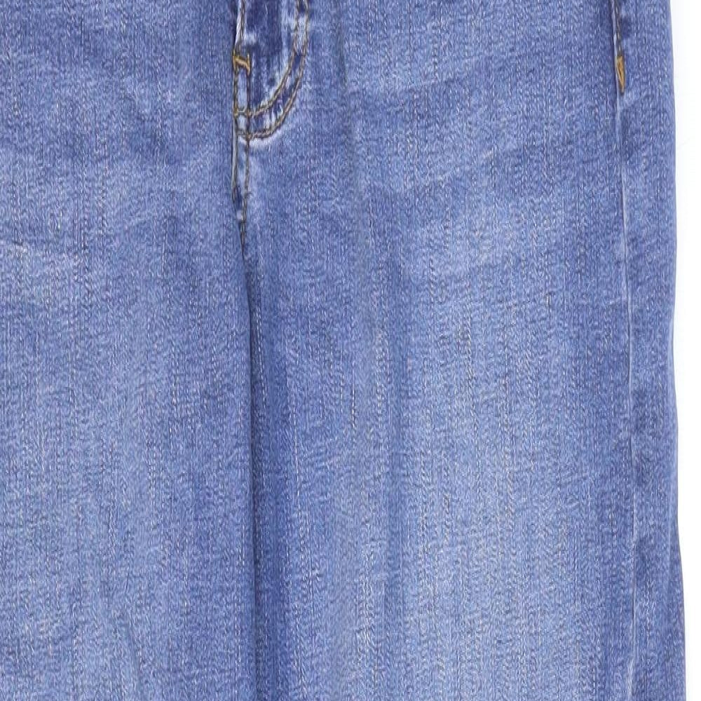 Per Una Womens Blue Lyocell Straight Jeans Size 10 L25 in Regular Zip
