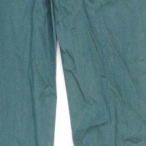 Topman Mens Green Cotton Straight Jeans Size 32 in L29 in Regular Zip