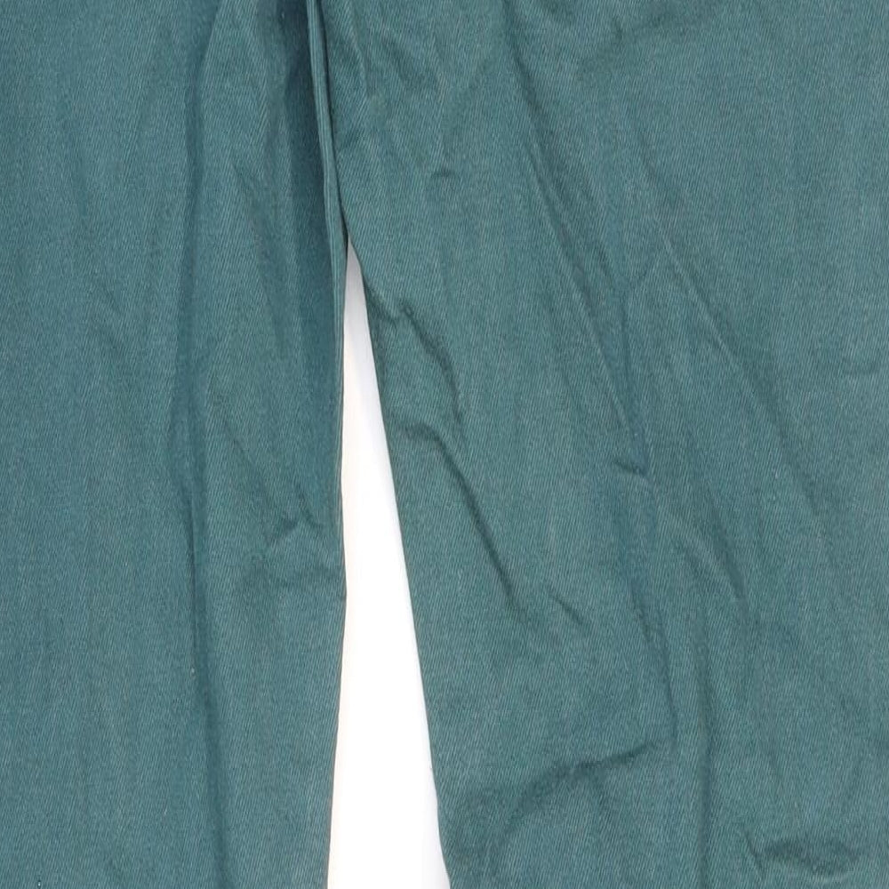Topman Mens Green Cotton Straight Jeans Size 32 in L29 in Regular Zip