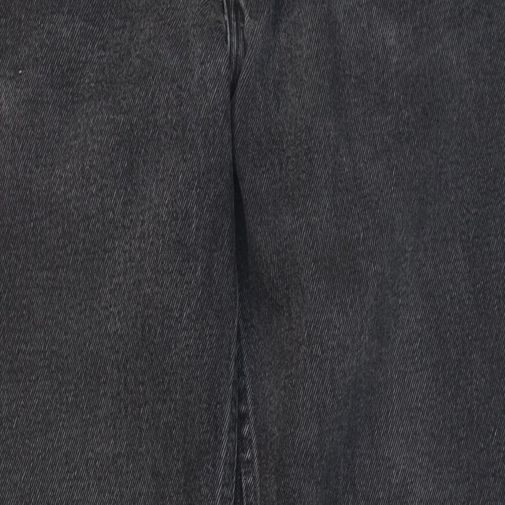 Lee Mens Black Cotton Straight Jeans Size 32 in L32 in Regular Zip