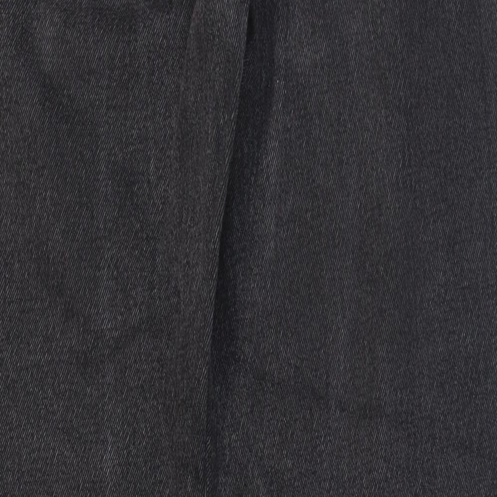Lee Mens Black Cotton Straight Jeans Size 32 in L32 in Regular Zip