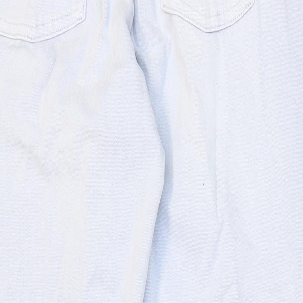 Marks and Spencer Womens Blue Cotton Mom Jeans Size 12 L28 in Regular Zip