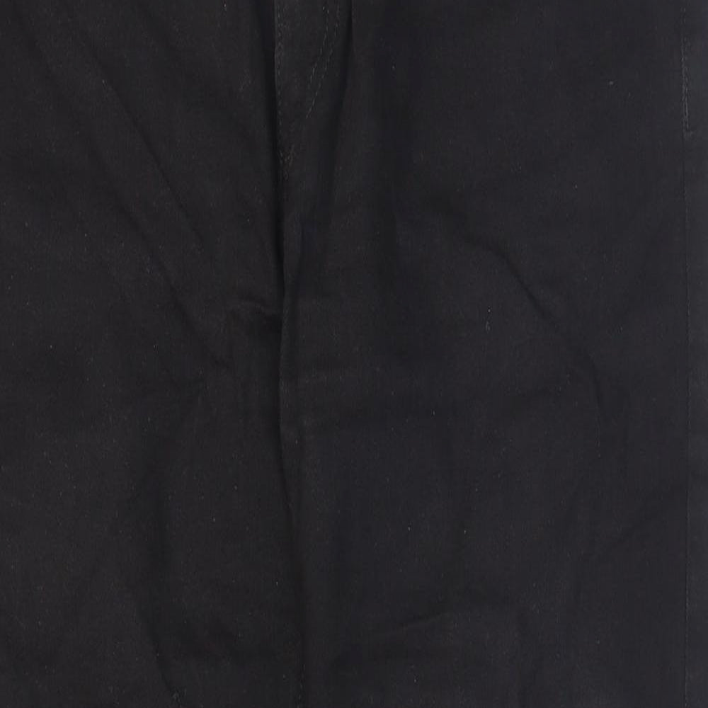Marks and Spencer Mens Black Cotton Straight Jeans Size 31 in L32 in Regular Zip