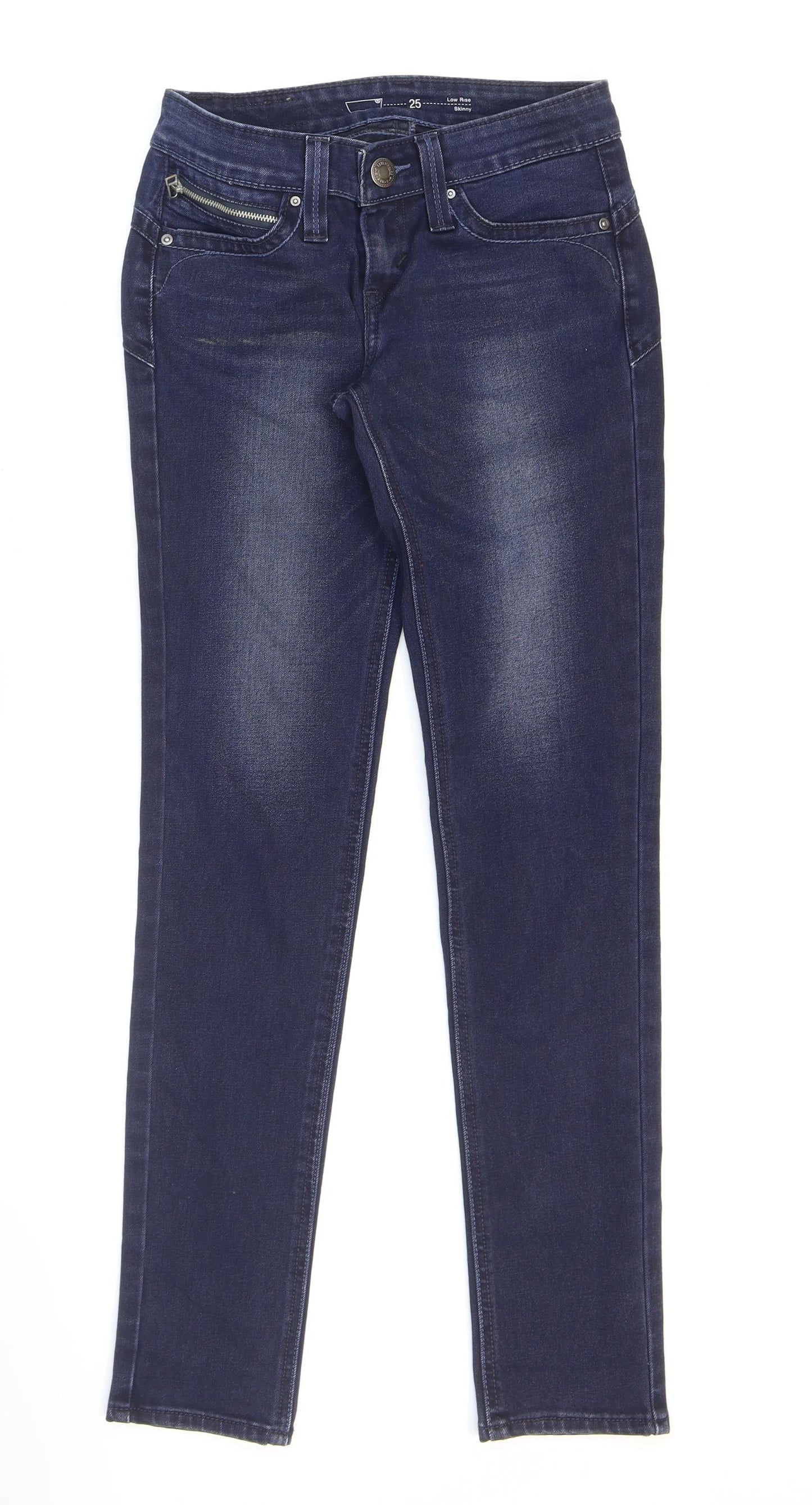 Preworn Womens Blue Cotton Skinny Jeans Size 25 in L30 in Regular Zip