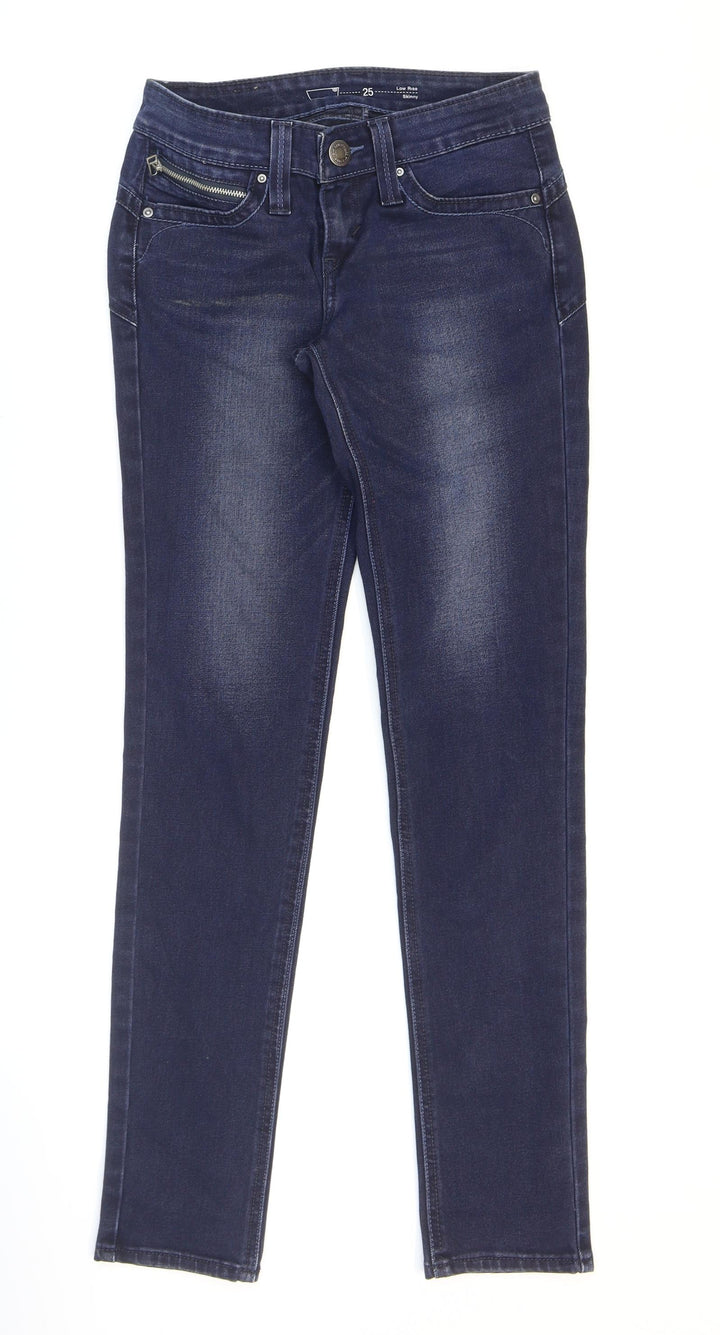 Preworn Womens Blue Cotton Skinny Jeans Size 25 in L30 in Regular Zip