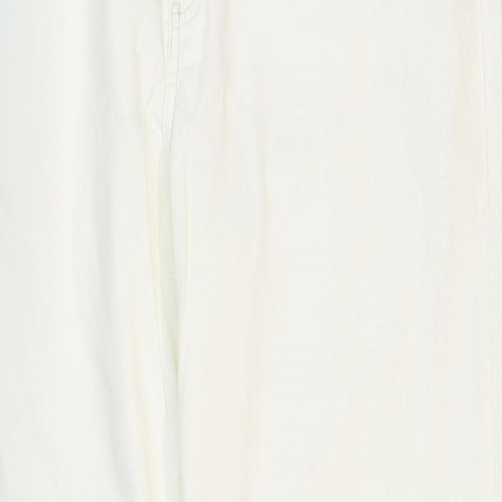 Marks and Spencer Womens White Cotton Bootcut Jeans Size 20 L29 in Regular Button