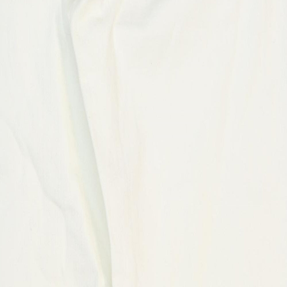 Marks and Spencer Womens White Cotton Bootcut Jeans Size 20 L29 in Regular Button