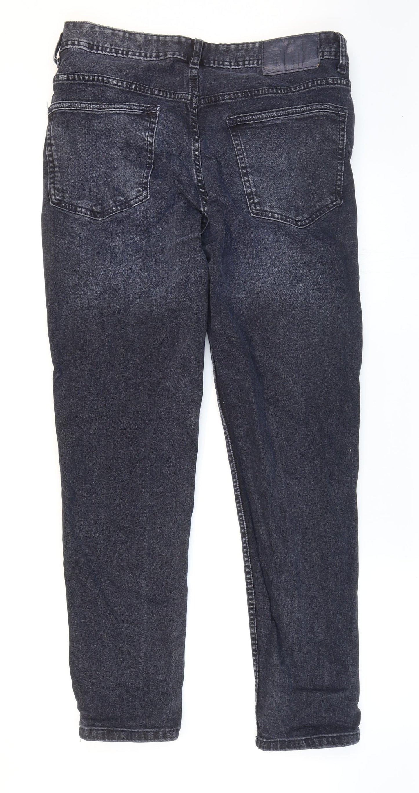 Primark Mens Blue Cotton Straight Jeans Size 32 in L30 in Regular Zip