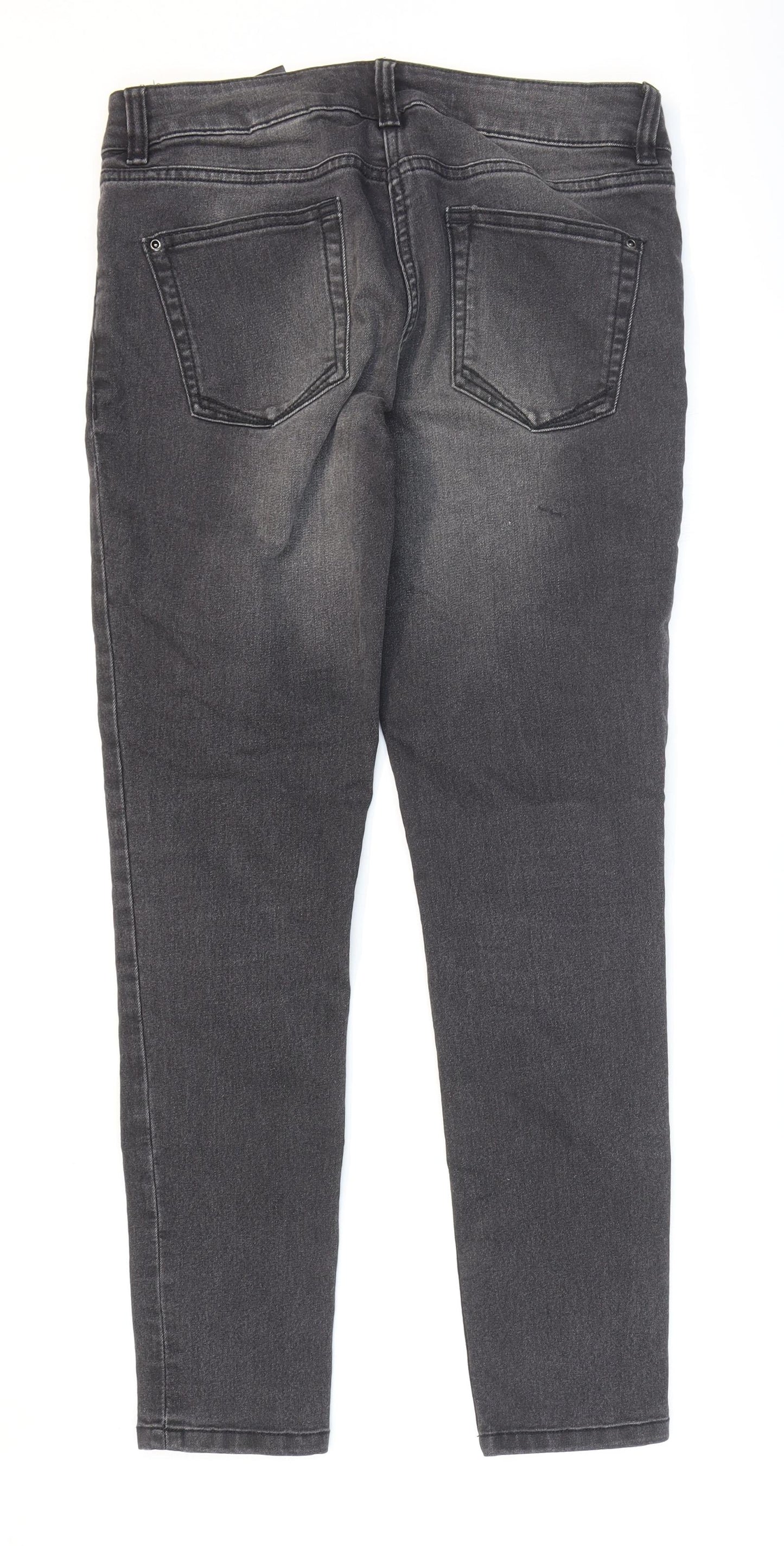 NEXT Womens Black Cotton Skinny Jeans Size 8 L27 in Regular Zip