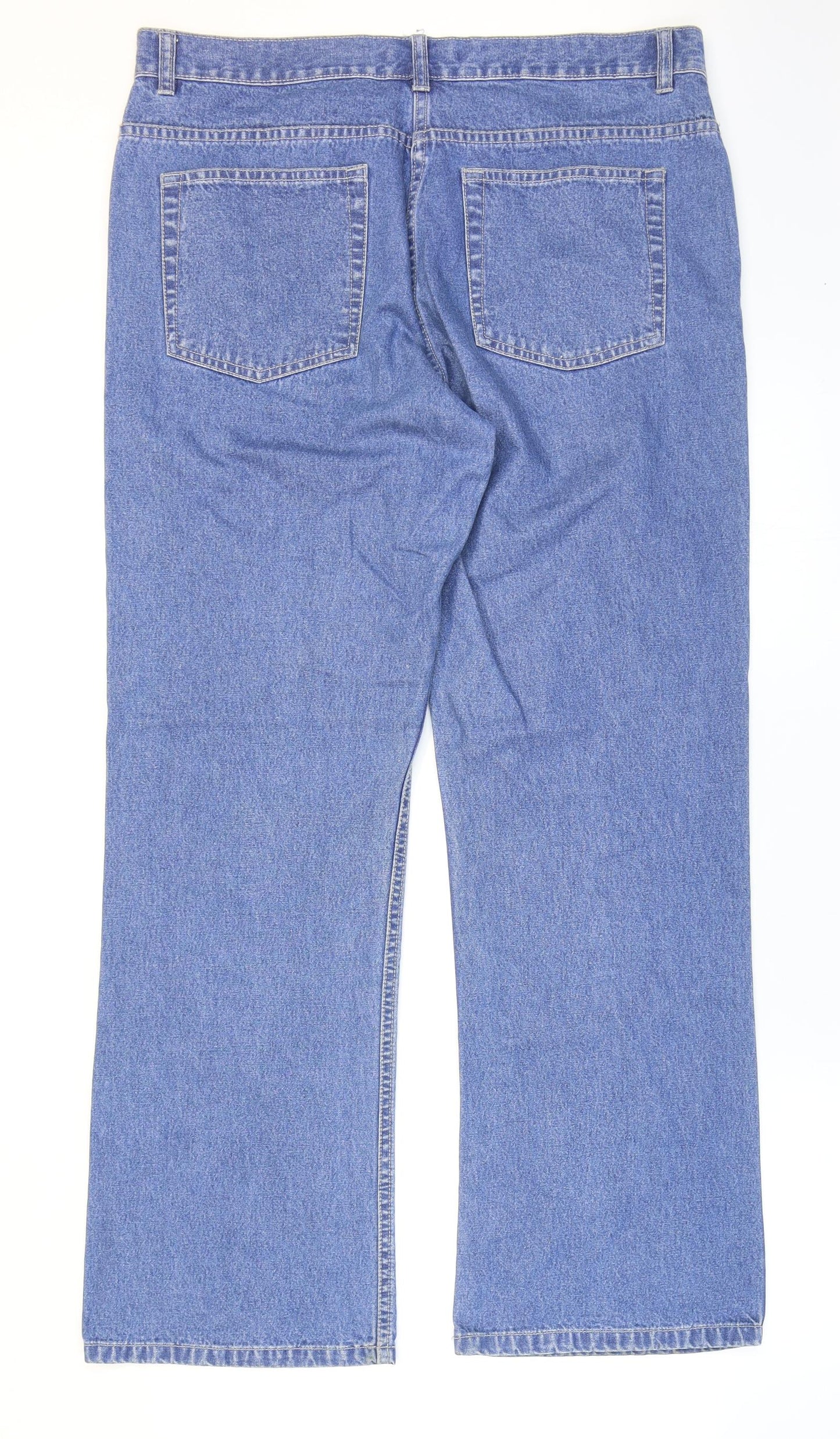 George Womens Blue Cotton Bootcut Jeans Size 14 L29 in Regular Zip