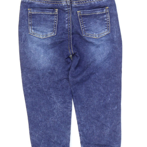 PEP&CO Boys Blue Cotton Jegging Trousers Size 2-3 Years Regular Drawstring - Bears