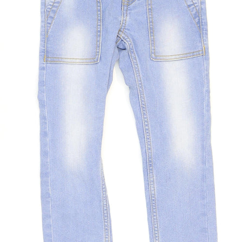 United Colours of Benetton Boys Blue Cotton Skinny Jeans Size XS Regular Button - Washed look 17in inside leg